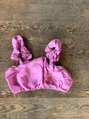Ruched Strap Pink Tank Top